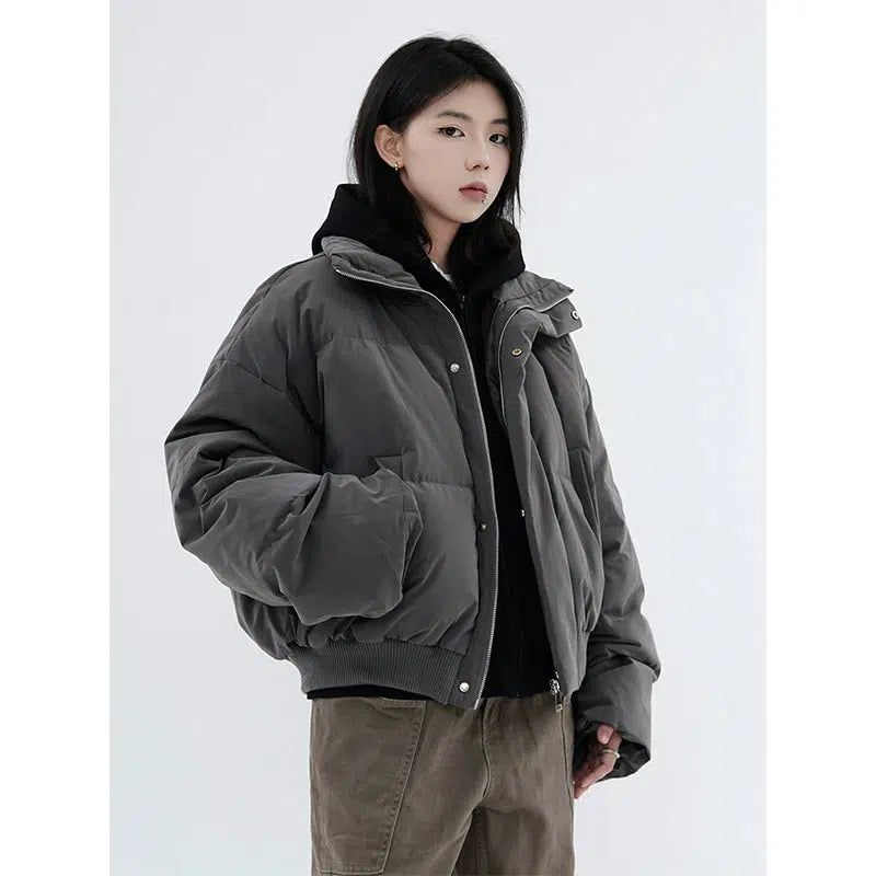 Wide Stand Collar Down Jacket Korean Street Fashion Jacket By Made Extreme Shop Online at OH Vault