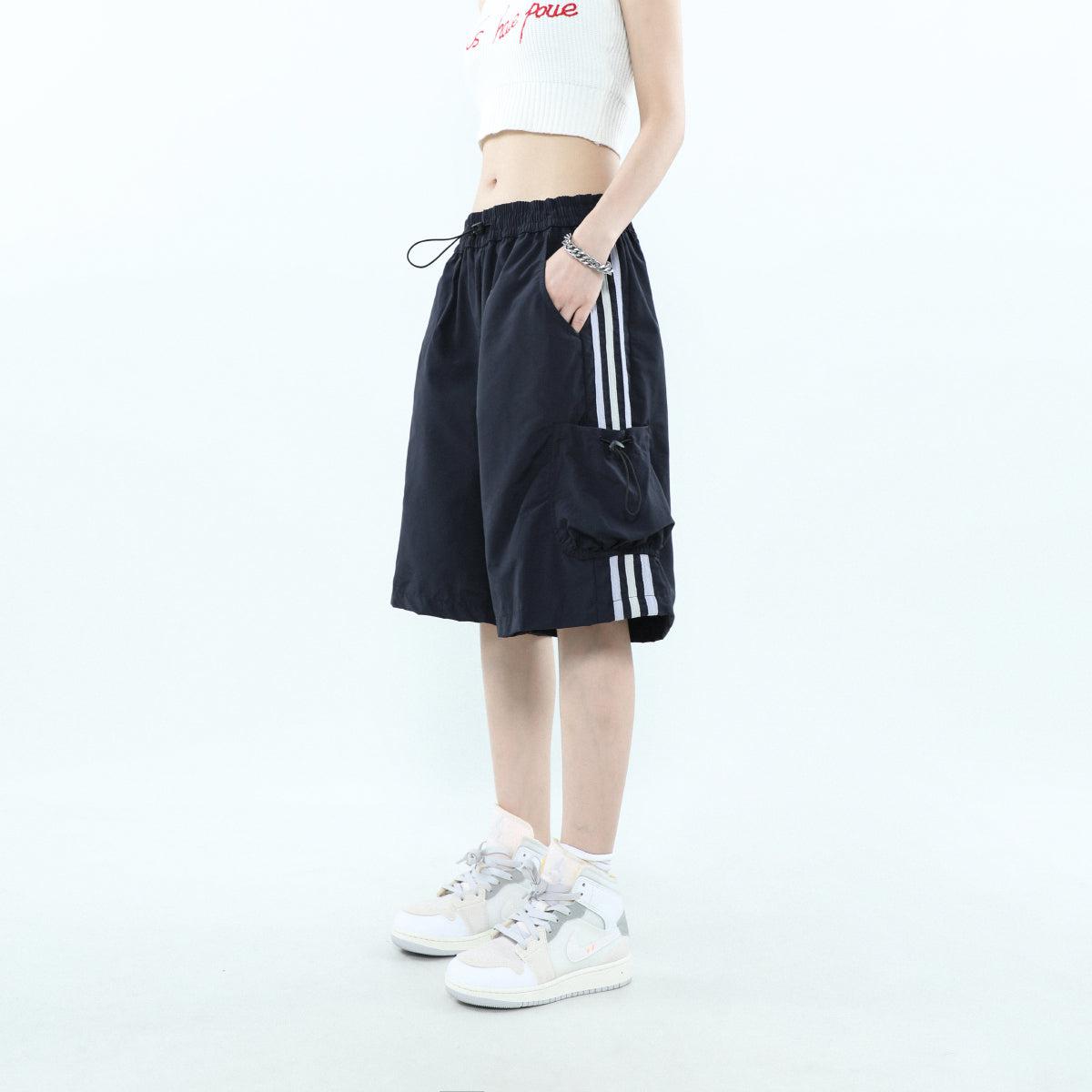 Vintage Side Stripe Cargo Shorts Korean Street Fashion Shorts By Mr Nearly Shop Online at OH Vault