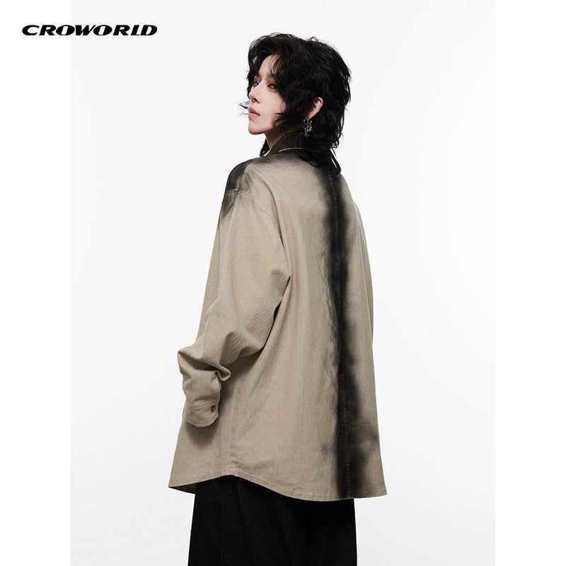 Smudges Emphasis Buttoned Shirt Korean Street Fashion Shirt By Cro World Shop Online at OH Vault