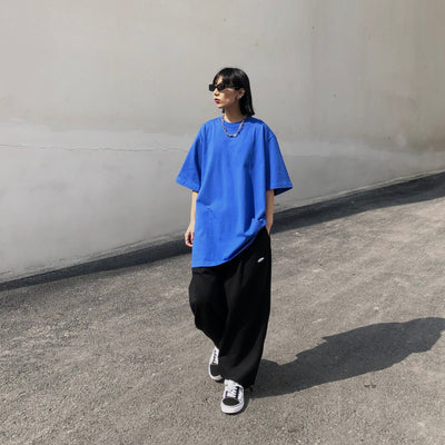 Solid Oversized T-Shirt Korean Street Fashion T-Shirt By MEBXX Shop Online at OH Vault