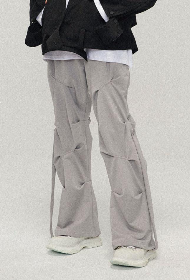 Side Strap Pleated Pants Korean Street Fashion Pants By Lost CTRL Shop Online at OH Vault