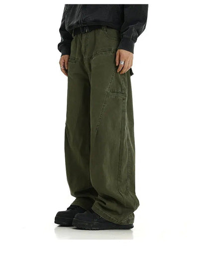 Faded Loose Fit Wide Cargo Pants Korean Street Fashion Pants By MEBXX Shop Online at OH Vault