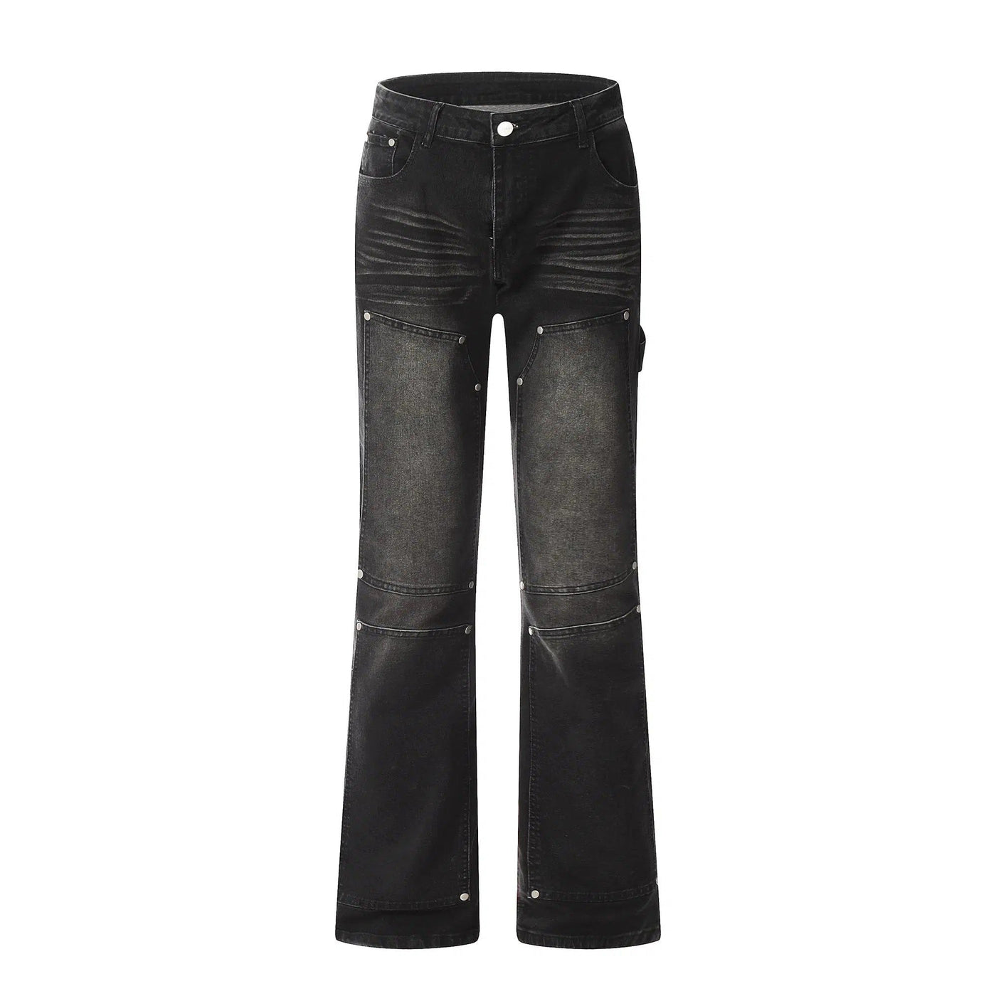 Rectangle Seams Bootcut Jeans Korean Street Fashion Jeans By Blacklists Shop Online at OH Vault