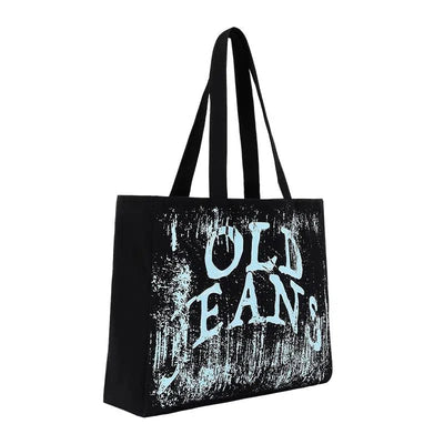 Old Jeans Text Tote Bag Korean Street Fashion Bag By Conp Conp Shop Online at OH Vault