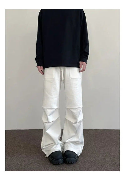 Drawstring Front Pleats Sweatpants Korean Street Fashion Pants By A PUEE Shop Online at OH Vault