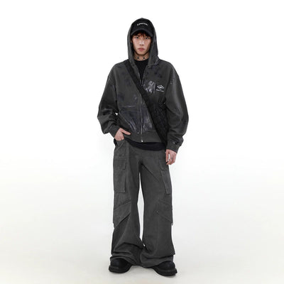 Paint Splatter Zip-Up Hoodie Korean Street Fashion Hoodie By Mr Nearly Shop Online at OH Vault