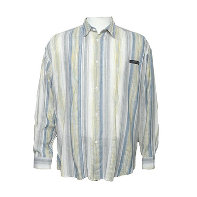 Light Vertical Stripes Long Sleeve Shirt Korean Street Fashion Shirt By Poikilotherm Shop Online at OH Vault