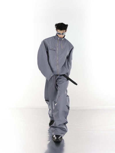 Argue Culture Fold Machete Metal Zip Jacket & Pants Set Korean Street Fashion Clothing Set By Argue Culture Shop Online at OH Vault