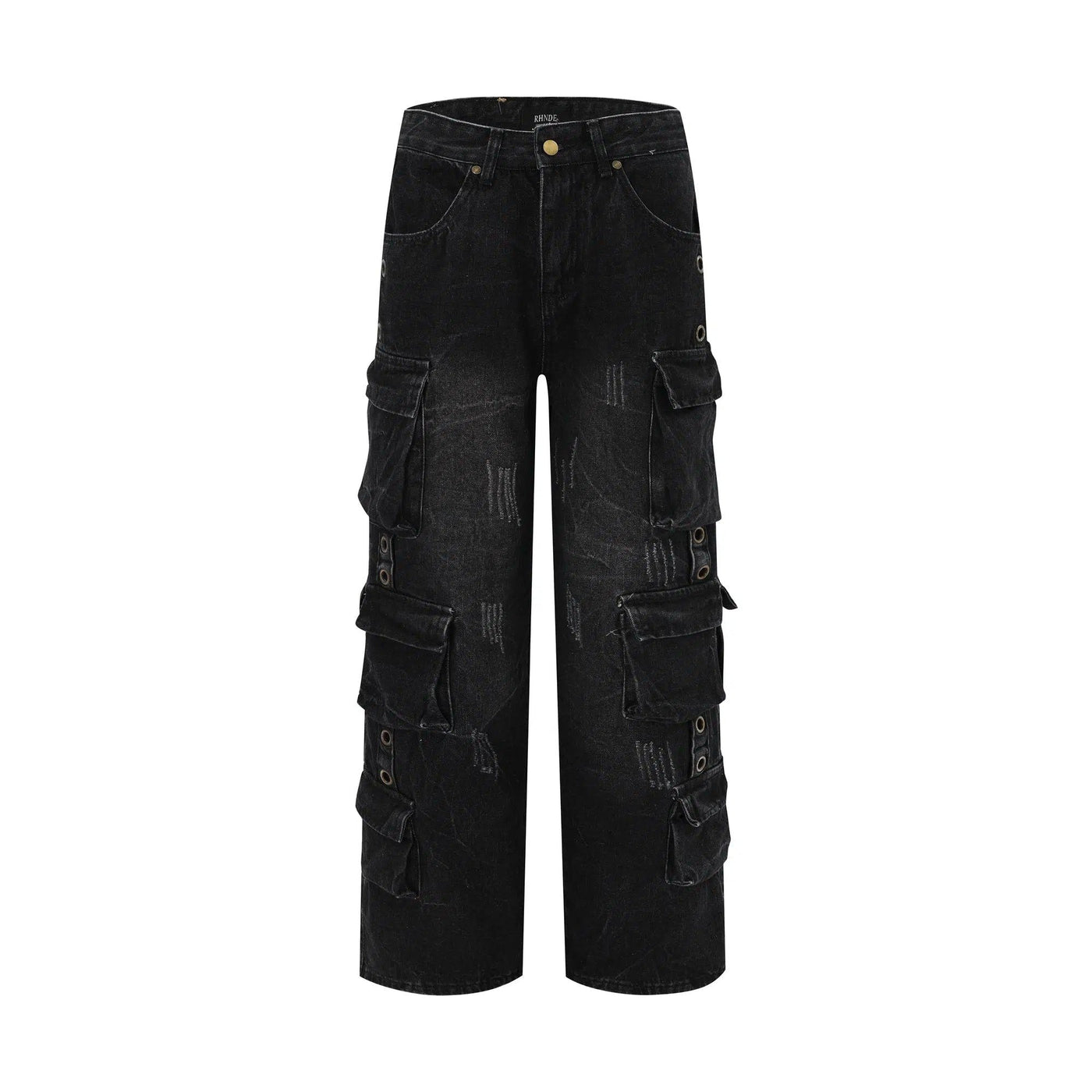 Distressed Utility Cargo Jeans Korean Street Fashion Jeans By Blacklists Shop Online at OH Vault