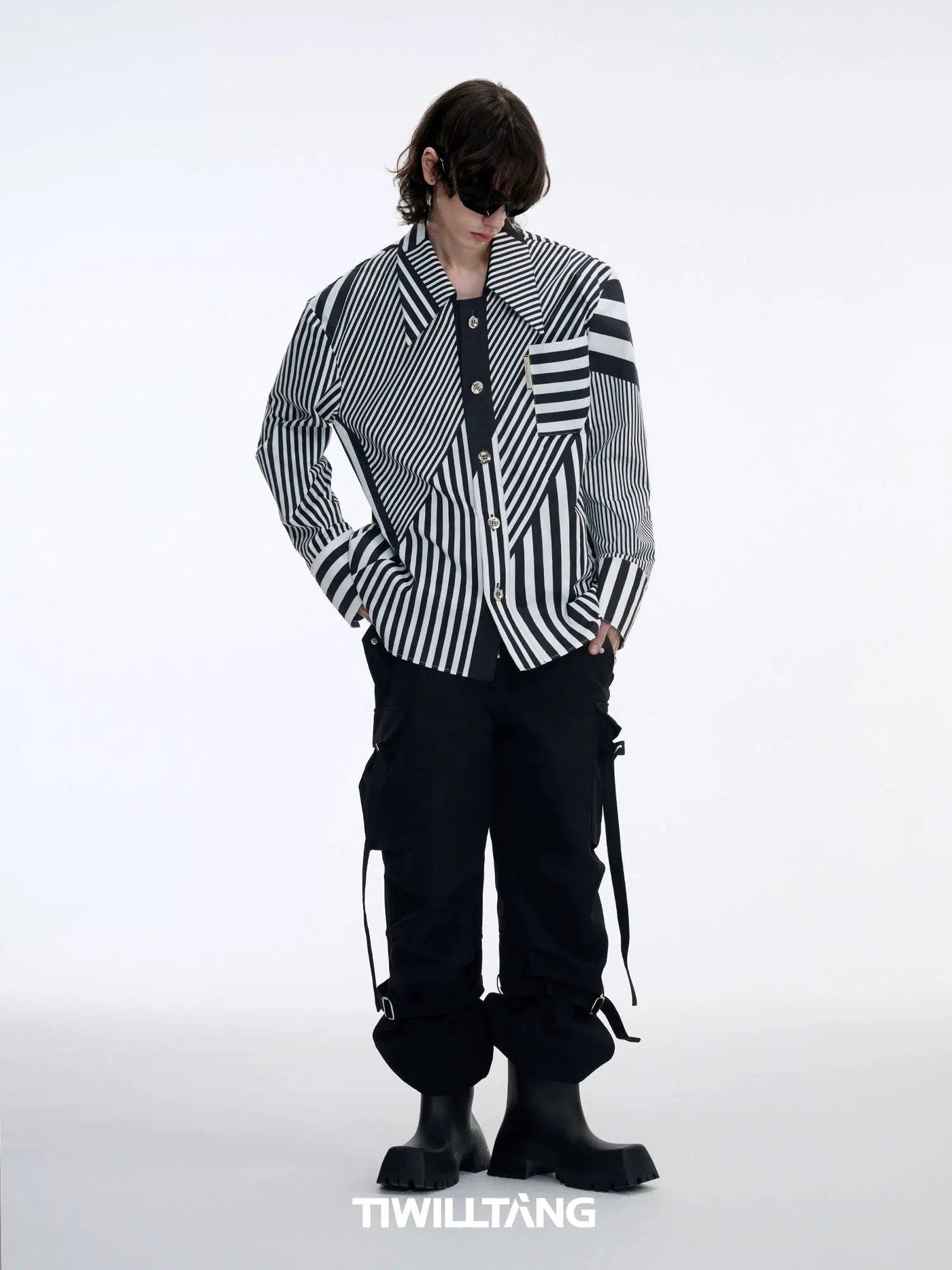 Stripe Clashes Shirt Korean Street Fashion Shirt By TIWILLTANG Shop Online at OH Vault