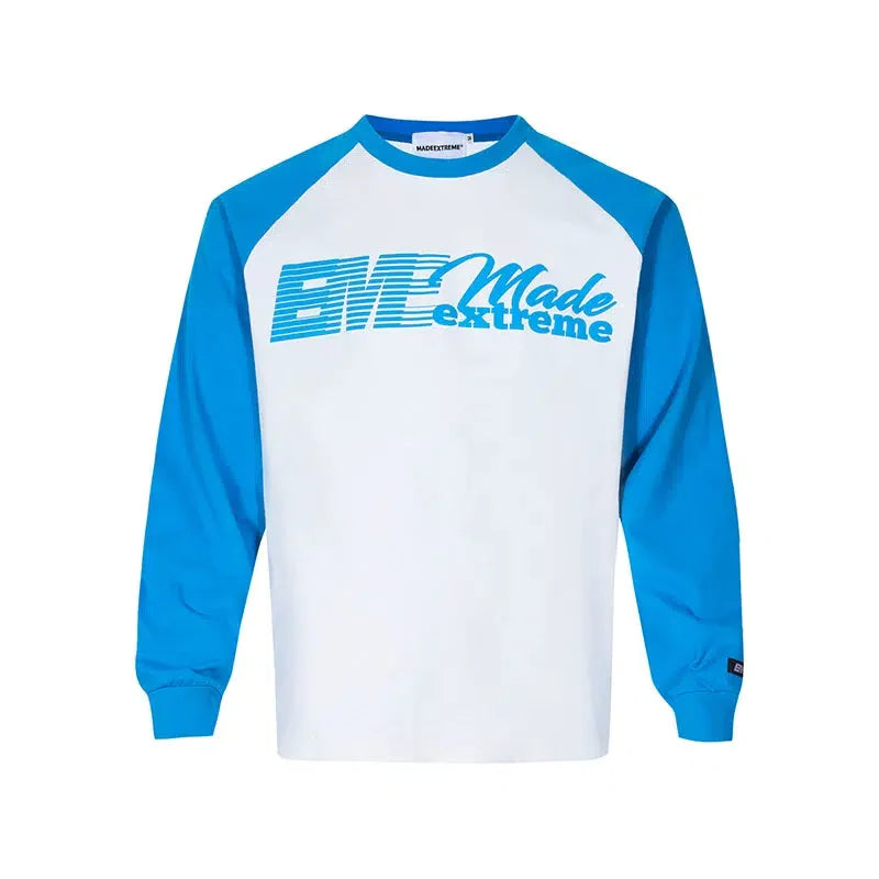Contrast Logo Print Long Sleeve T-Shirt Korean Street Fashion T-Shirt By Made Extreme Shop Online at OH Vault