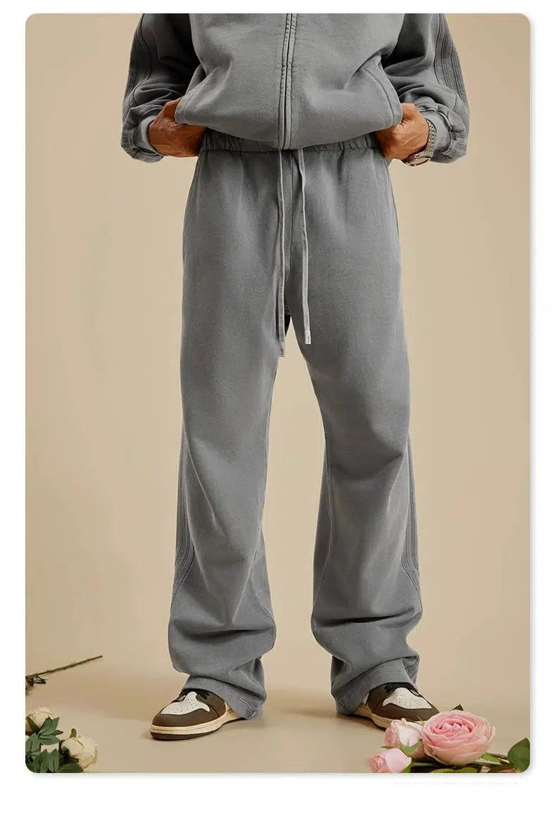 Striped Washed Loose Sweatpants Korean Street Fashion Pants By Thrived Basics Shop Online at OH Vault