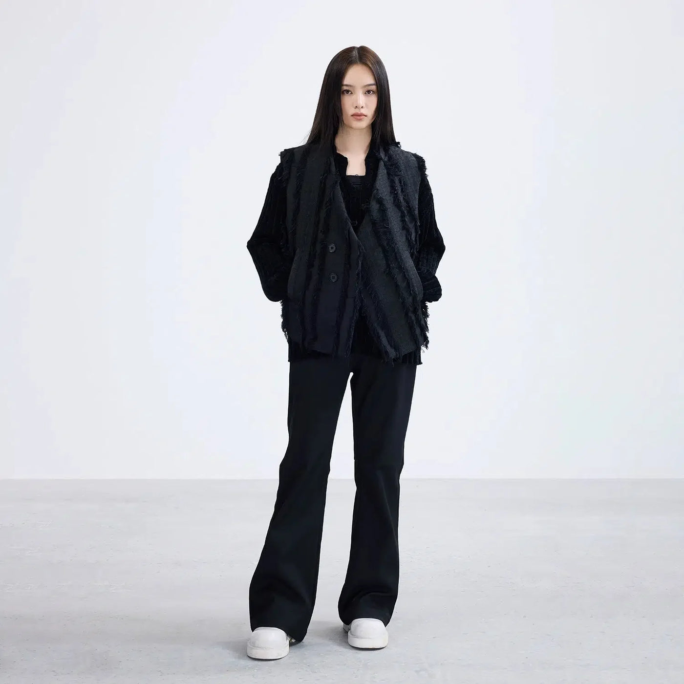 Distressed Fuzz Lines Buttoned Vest Korean Street Fashion Vest By Terra Incognita Shop Online at OH Vault