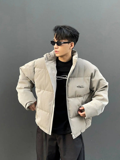 Quilted PU Leather Puffer Jacket Korean Street Fashion Jacket By Poikilotherm Shop Online at OH Vault