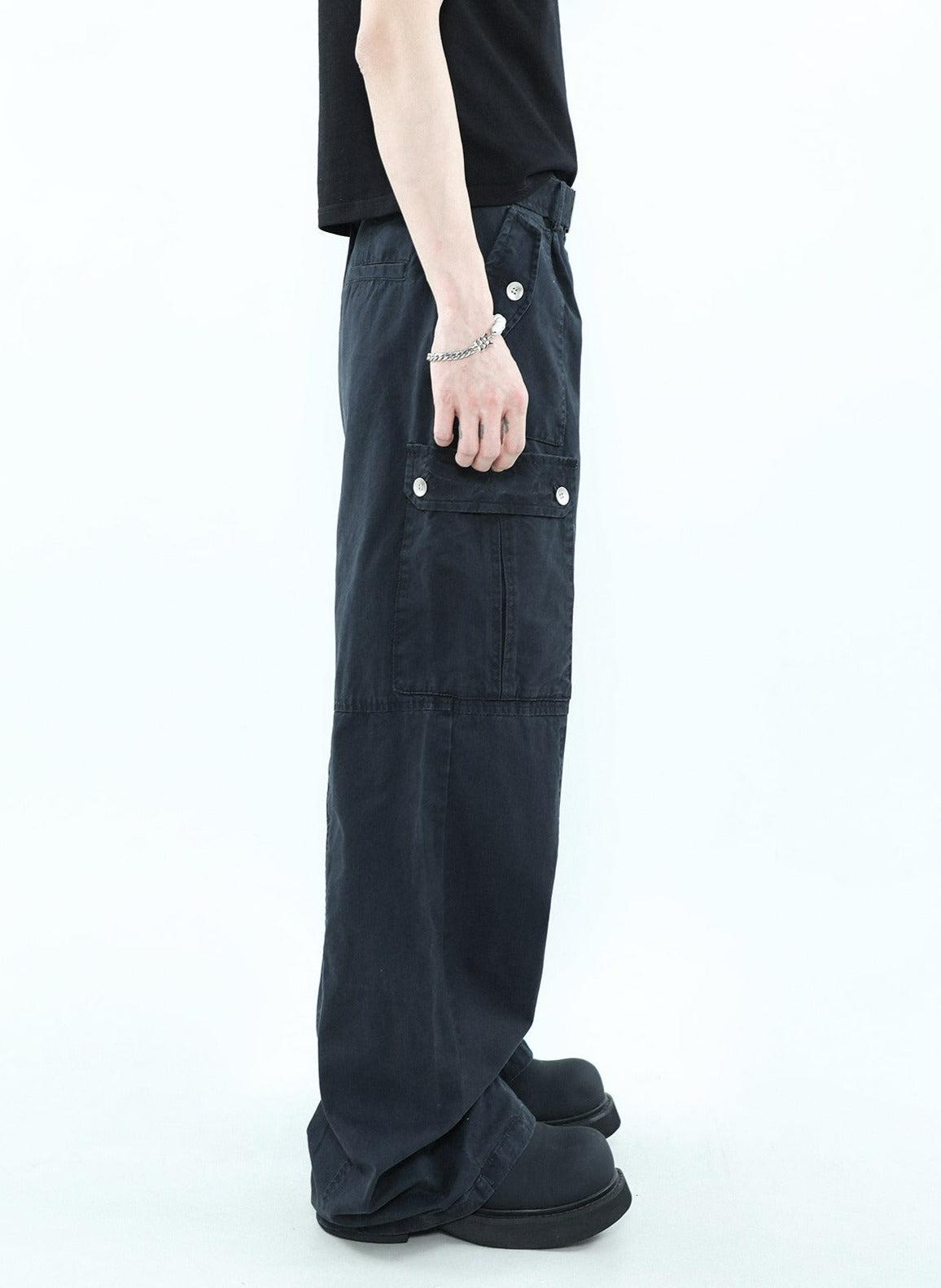 Buckle Belt Cargo Style Pants Korean Street Fashion Pants By Mr Nearly Shop Online at OH Vault