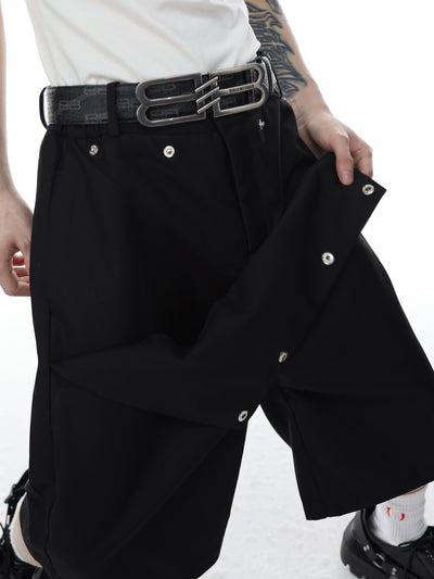 Argue Culture Deconstructed Button Splicing Shorts Korean Street Fashion Shorts By Argue Culture Shop Online at OH Vault