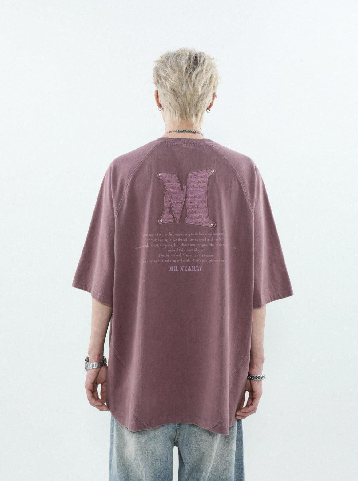Letter & Star Embroidered T-Shirt Korean Street Fashion T-Shirt By Mr Nearly Shop Online at OH Vault