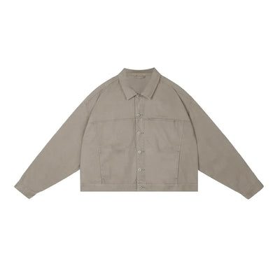 Solid Color Boxy Denim Jacket Korean Street Fashion Jacket By WASSUP Shop Online at OH Vault