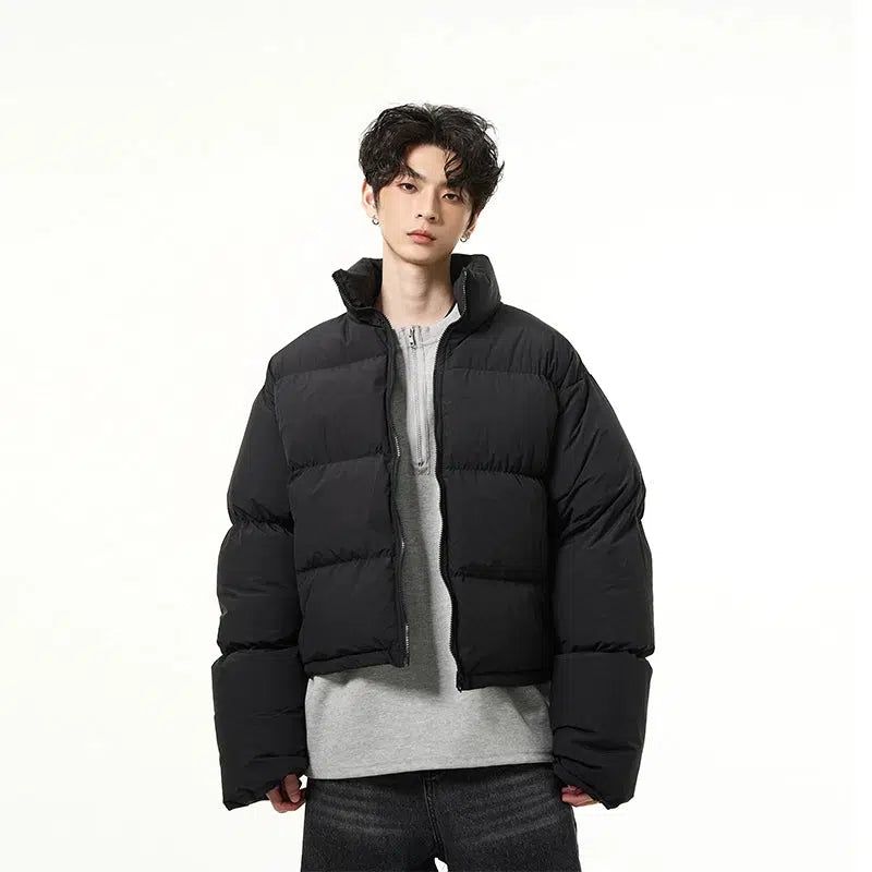 Seam Detail Short Puffer Jacket Korean Street Fashion Jacket By 77Flight Shop Online at OH Vault