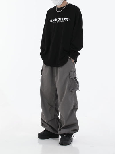 Drawstring Loose Parachute Pants Korean Street Fashion Pants By MEBXX Shop Online at OH Vault