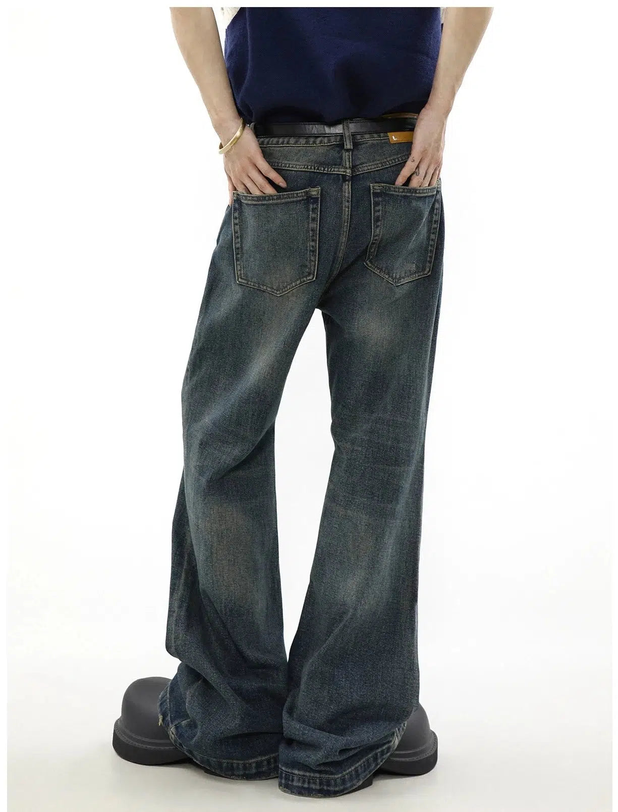 Classic Wide Leg Bootcut Jeans Korean Street Fashion Jeans By Mr Nearly Shop Online at OH Vault