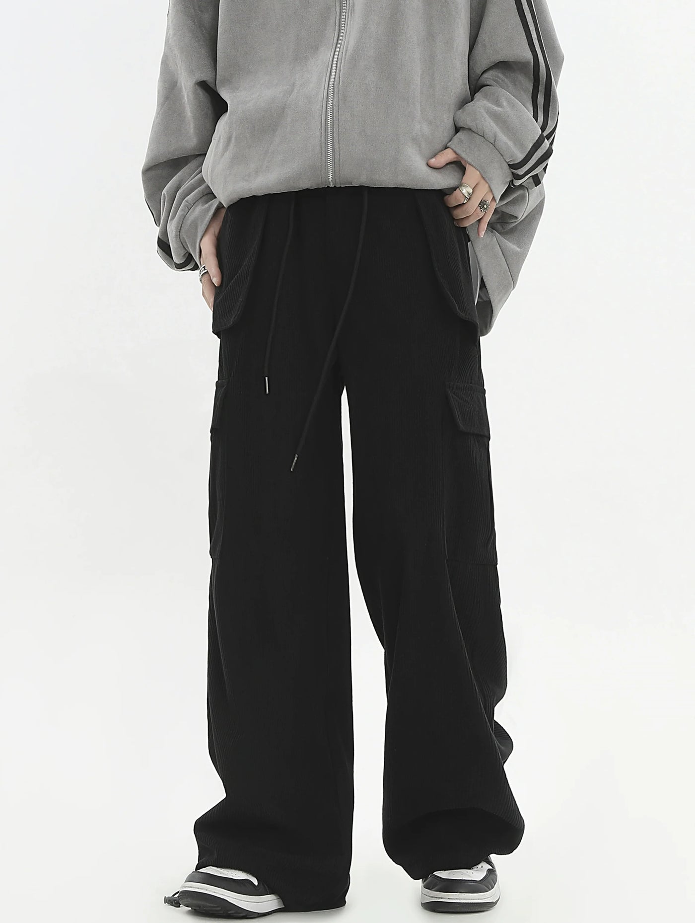 Drawstring Corduroy Cargo Pants Korean Street Fashion Pants By INS Korea Shop Online at OH Vault