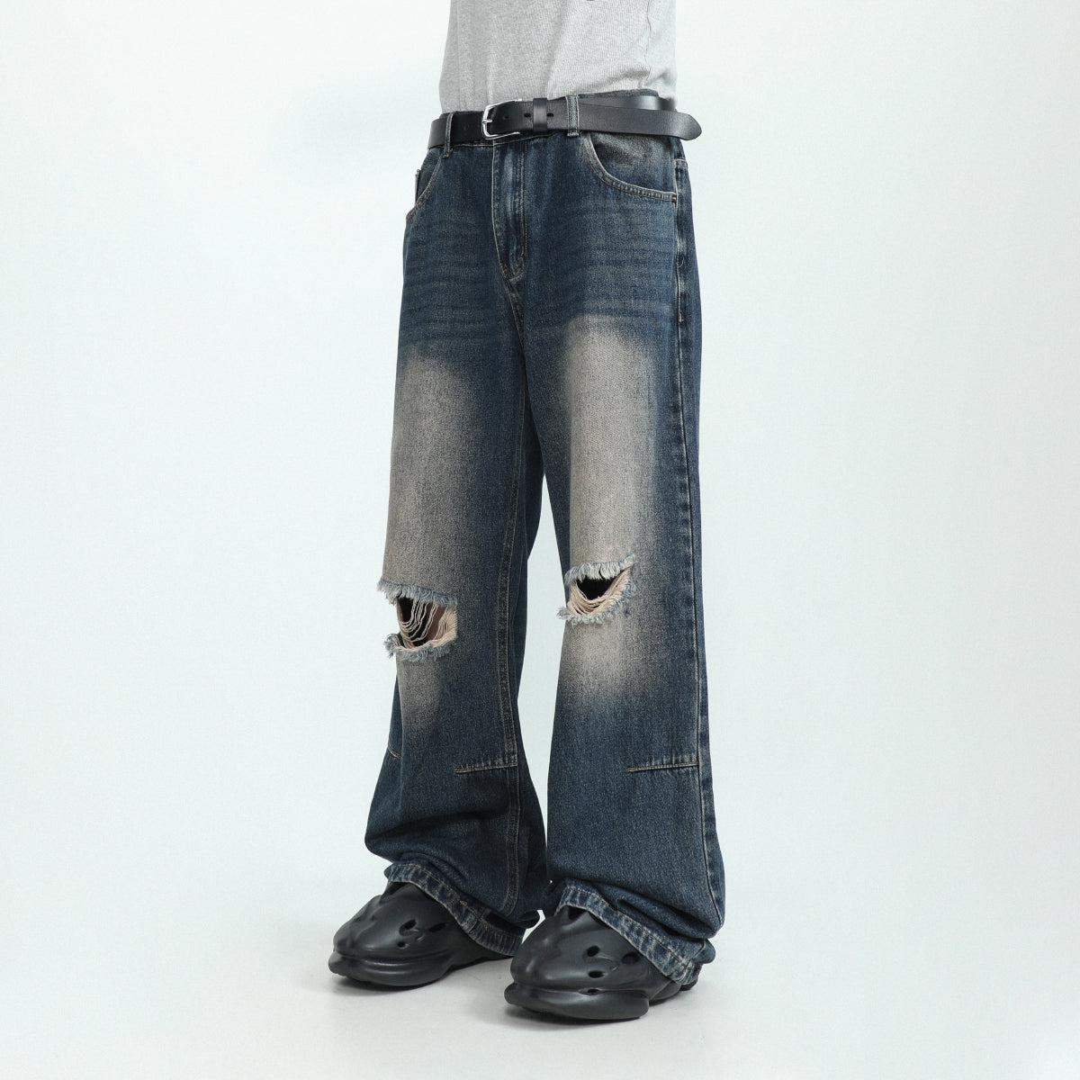 Ripped Knee Jeans Korean Street Fashion Jeans By Mr Nearly Shop Online at OH Vault