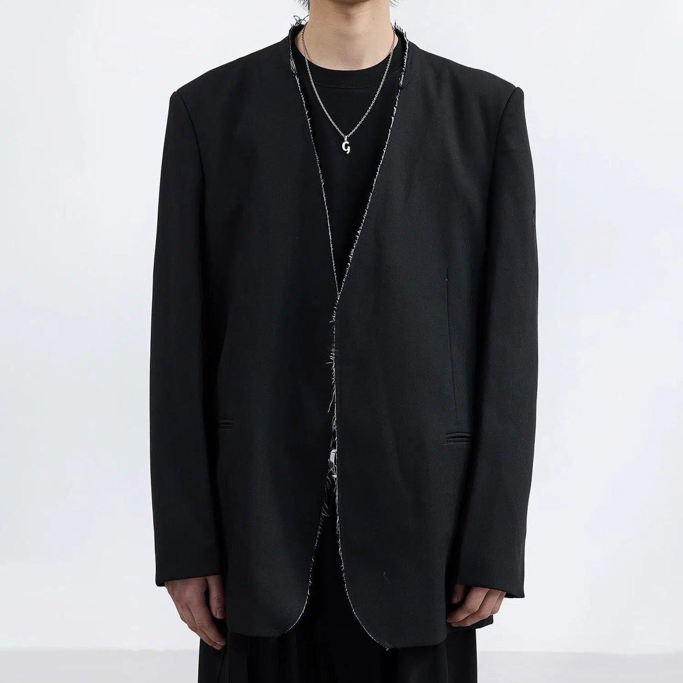 Minimal Raw Edge Blazer Korean Street Fashion Blazer By Terra Incognita Shop Online at OH Vault