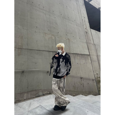MaxDstr Casual Shadow Detailed Sweater Korean Street Fashion Sweater By MaxDstr Shop Online at OH Vault