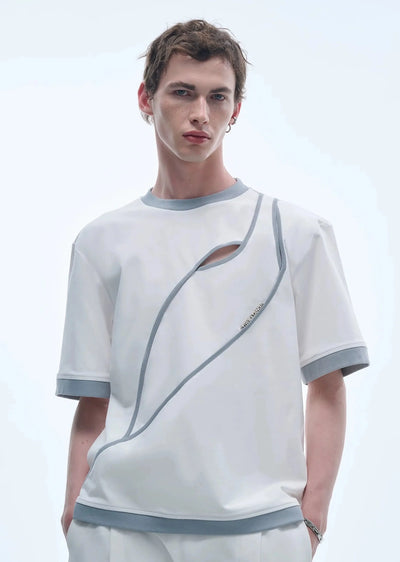 TIWILLTANG Abstract Line Cut T-Shirt Korean Street Fashion T-Shirt By TIWILLTANG Shop Online at OH Vault