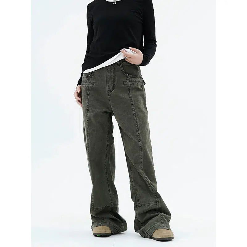 Washed Pocket Loose Pants Korean Street Fashion Pants By Made Extreme Shop Online at OH Vault