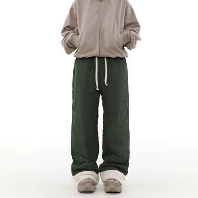 Fur Spliced Cuff Puffer Pants Korean Street Fashion Pants By Mr Nearly Shop Online at OH Vault