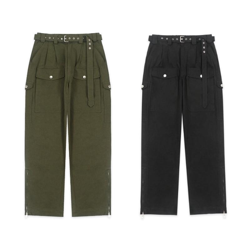 Buckle Belt Strap Cargo Pants Korean Street Fashion Pants By Lost CTRL Shop Online at OH Vault