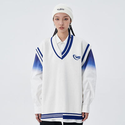 Nonparallel Lines Knit Vest Korean Street Fashion Vest By WORKSOUT Shop Online at OH Vault