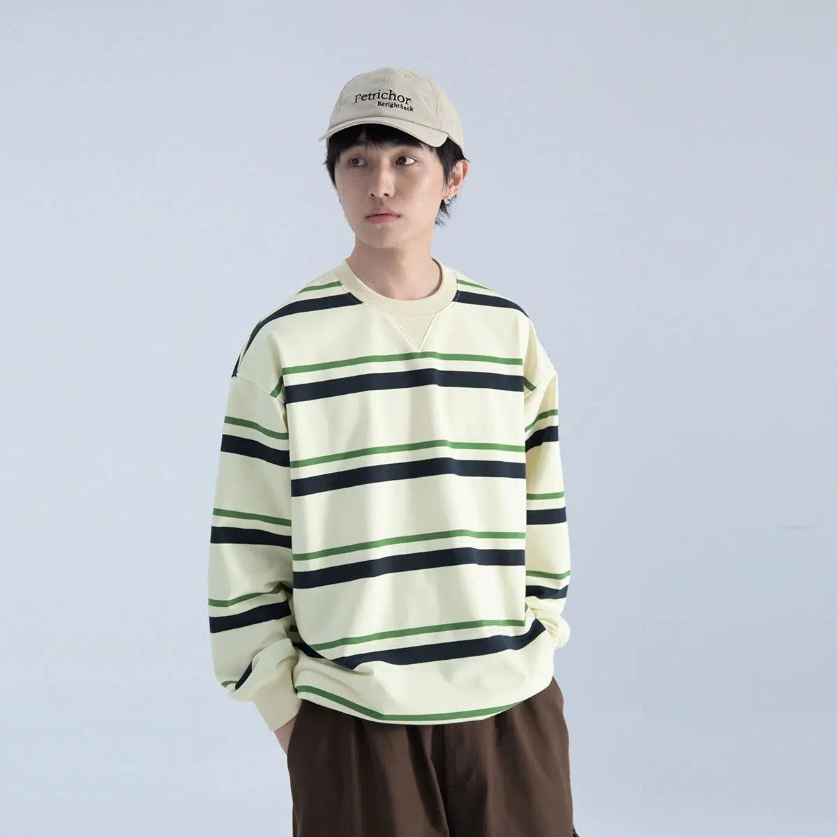 Wide Stripes Casual Crewneck Korean Street Fashion Crewneck By Mentmate Shop Online at OH Vault
