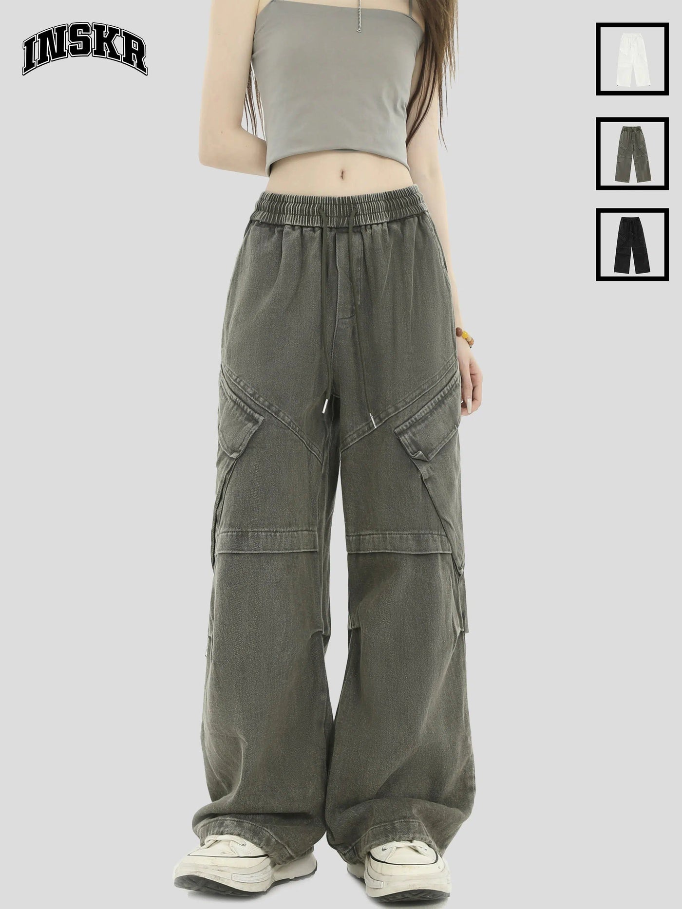Workwear Side Pocket Jeans Korean Street Fashion Jeans By INS Korea Shop Online at OH Vault