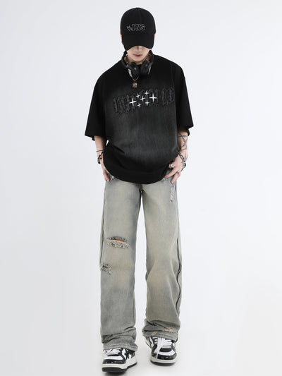 INS Korea Scratched Style Ripped Jeans Korean Street Fashion Jeans By INS Korea Shop Online at OH Vault