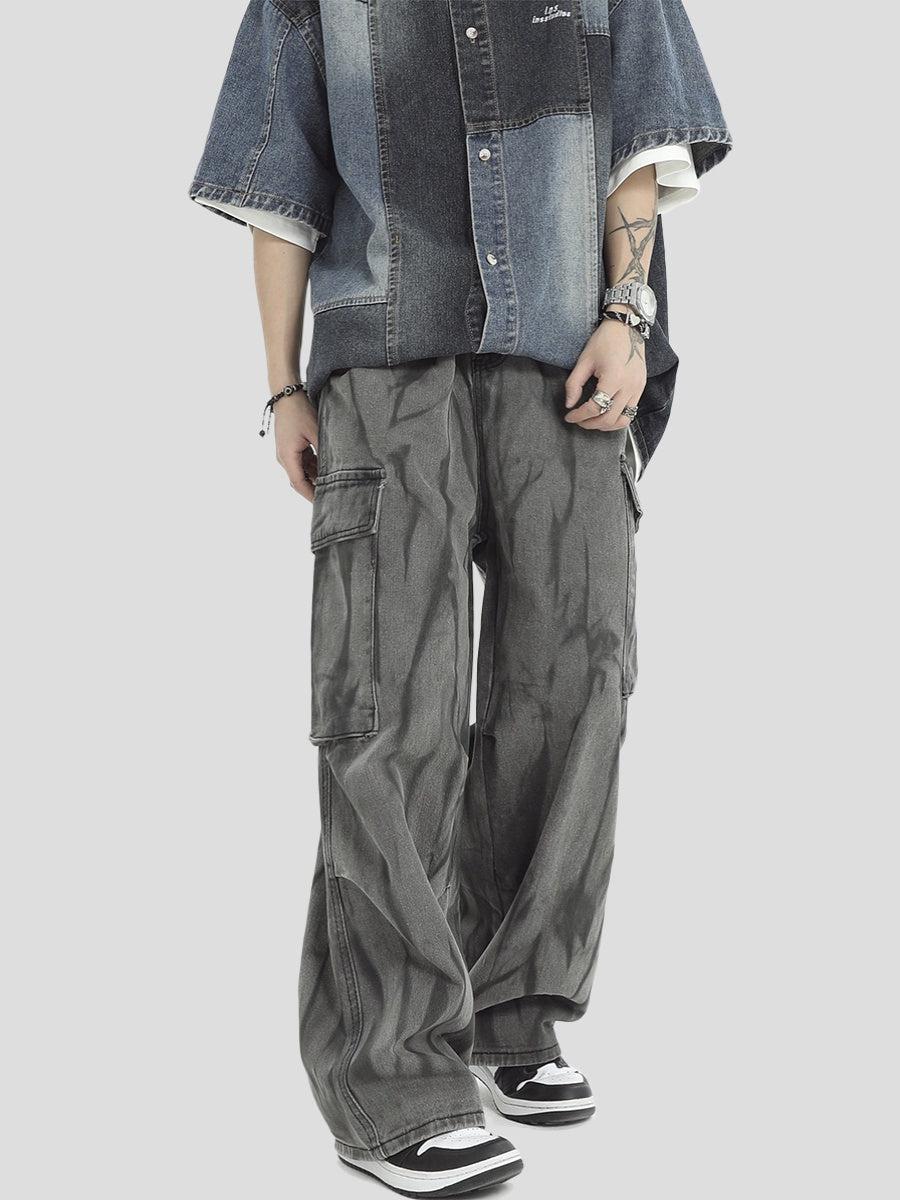 INS Korea Tie-Dye Washed Loose Pants Korean Street Fashion Pants By INS Korea Shop Online at OH Vault