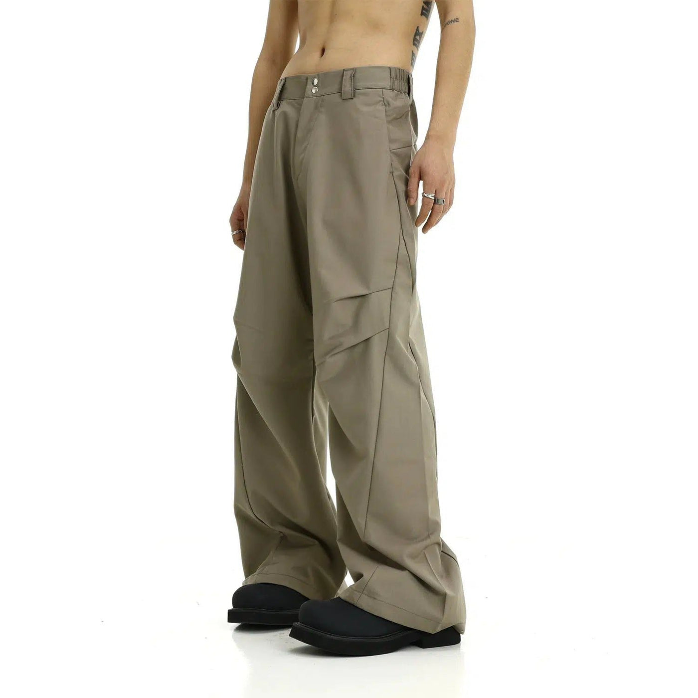 Casual Drapey Pleated Pants Korean Street Fashion Pants By MEBXX Shop Online at OH Vault