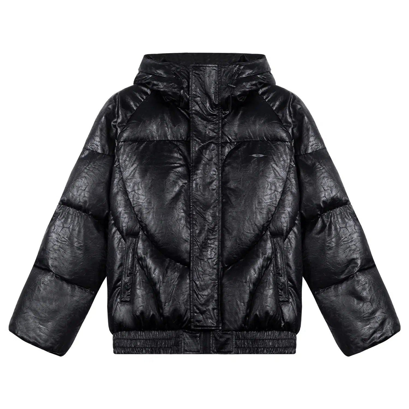 Textured PU Leather Puffer Jacket Korean Street Fashion Jacket By Terra Incognita Shop Online at OH Vault