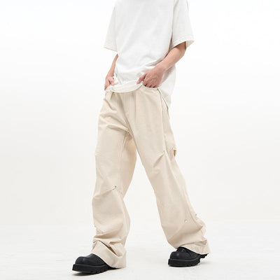 77Flight Casual Buttoned Pleats Pants Korean Street Fashion Pants By 77Flight Shop Online at OH Vault