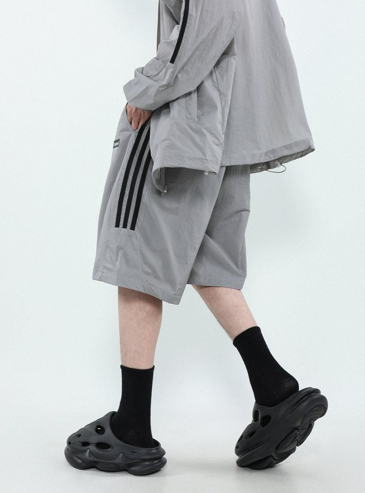 Retro Side Striped Sports Shorts Korean Street Fashion Shorts By Mr Nearly Shop Online at OH Vault