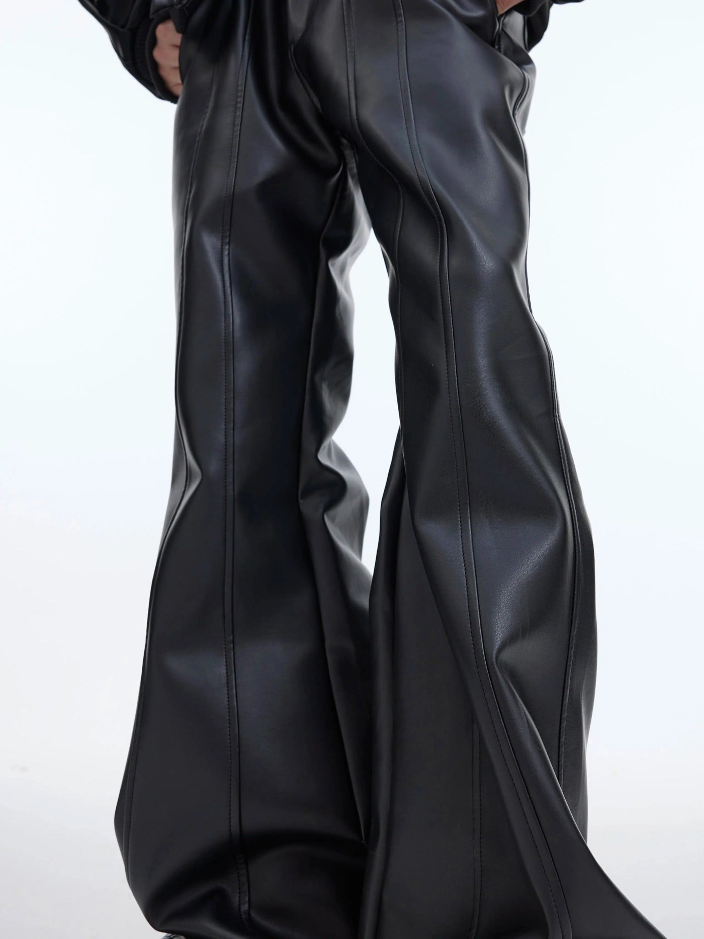 Wide Leg Cut Leather Pants Korean Street Fashion Pants By Argue Culture Shop Online at OH Vault