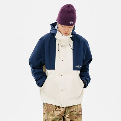 Spliced Buttoned Hooded Jacket Korean Street Fashion Jacket By Nothing But Chill Shop Online at OH Vault