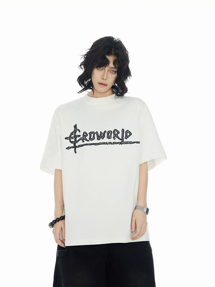 Cross Logo Grunge T-Shirt Korean Street Fashion T-Shirt By Cro World Shop Online at OH Vault