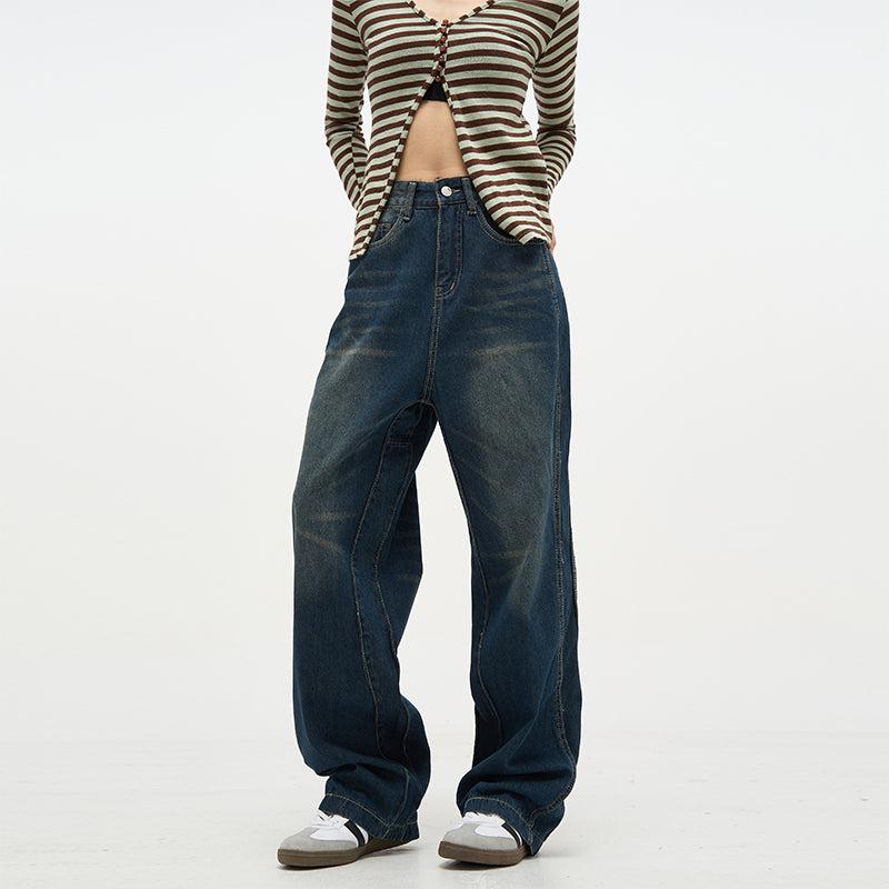 77Flight Emphasis Cat Whisker Jeans Korean Street Fashion Jeans By 77Flight Shop Online at OH Vault