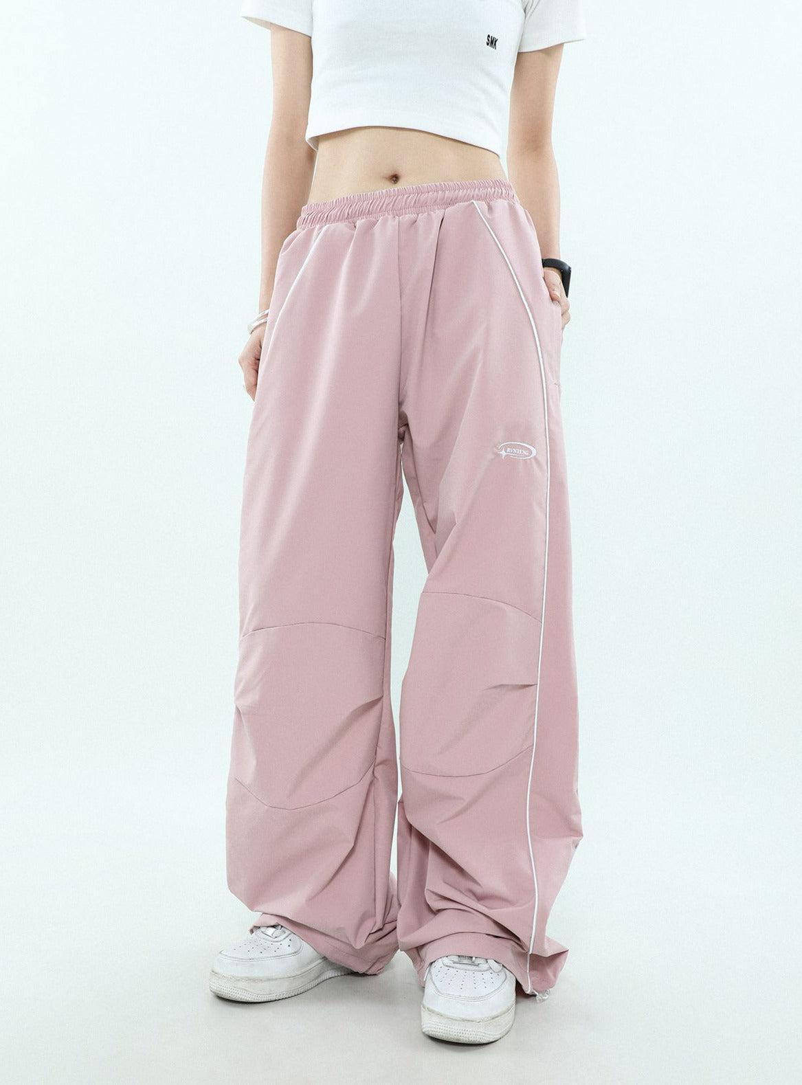 Embroidered Text Sports Pants Korean Street Fashion Pants By Mr Nearly Shop Online at OH Vault