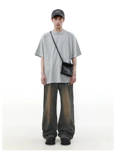 Plain Boxy Fit T-Shirt Korean Street Fashion T-Shirt By Mr Nearly Shop Online at OH Vault