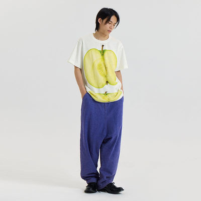 Sliced Apple Graphic T-Shirt Korean Street Fashion T-Shirt By Conp Conp Shop Online at OH Vault