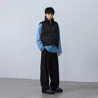 Textured Lines Zip-Up Vest Korean Street Fashion Vest By Roaring Wild Shop Online at OH Vault